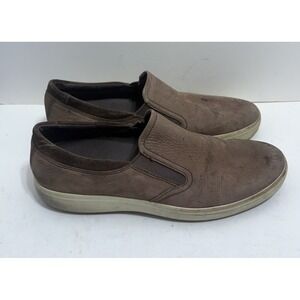 Ecco Soft 7 Slip On Shoes Mens Size 13 Brown Nubuck Leather Casual Comfort